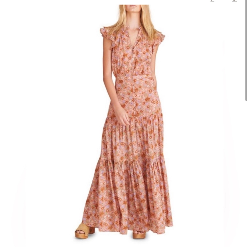 Veronica Beard satori floral print maxi in coral  - size 2. Perfect condition.